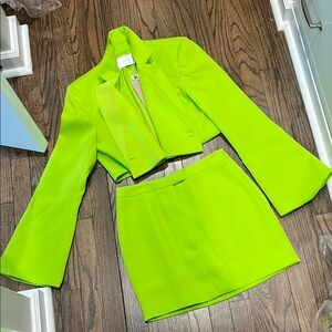 Meshki Bright Lime Mini Skirt